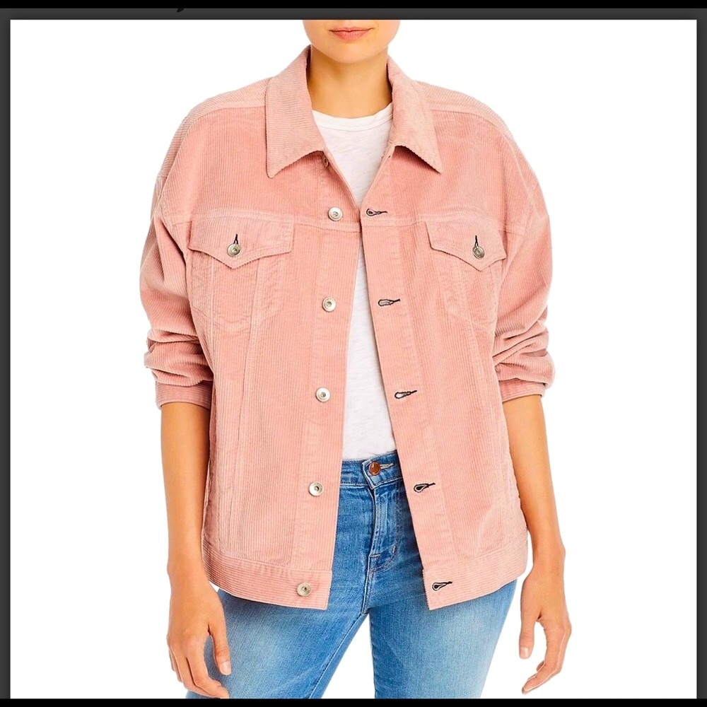 Beautiful real suede trucker jacket pink size 6-8